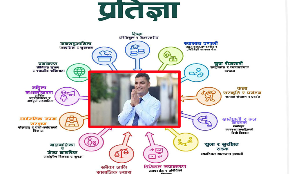 काठमाडौं ५ का कांग्रेस उम्मेदवार प्रदीप पौडेलको १४ बुँदे प्रतिज्ञा पत्र सार्वजनिक